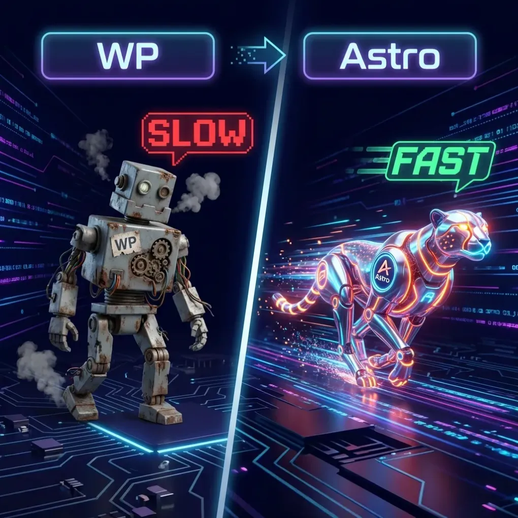 WordPress vs Astro: Por que seu site é lento (e como resolver)